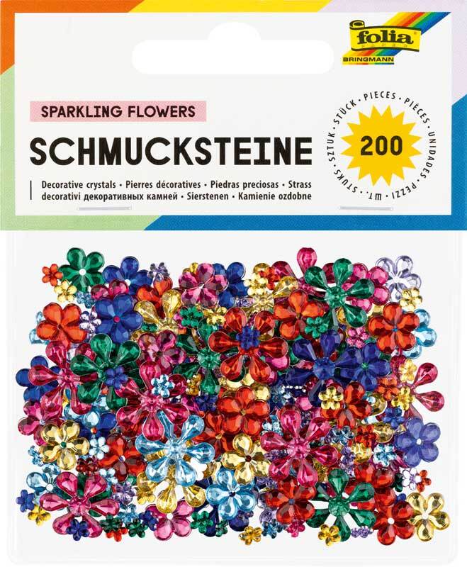 Schmucksteine - 200 Stk. Pkg., Blumen