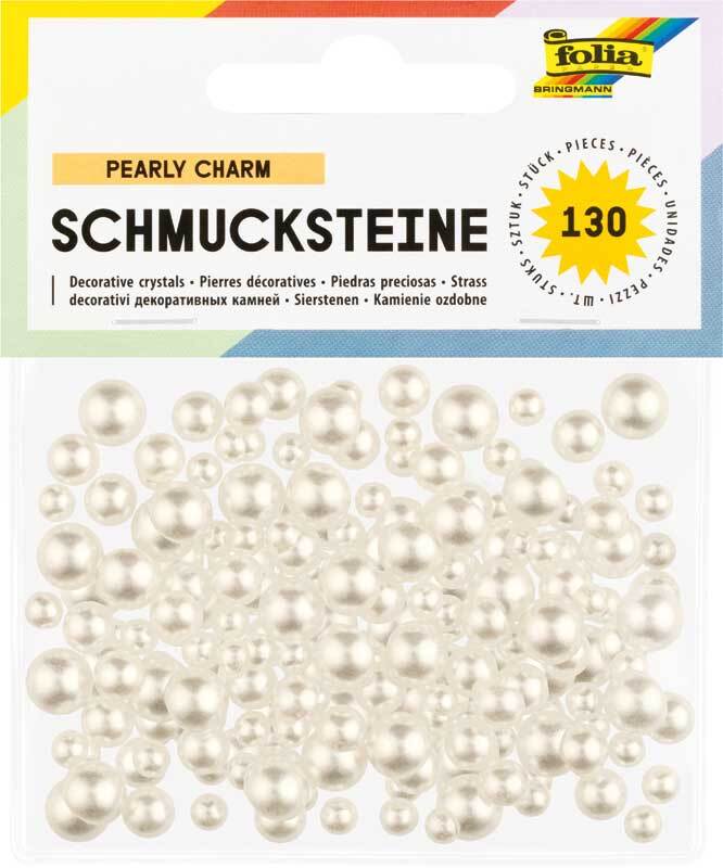 Schmucksteine - 130 Stk. Pkg., Halbperlmuttperlen