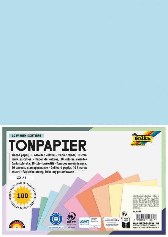 Tonpapier - DIN A4, 100 Blatt pastell