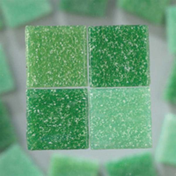 Tesselles émaillées 1000 g - 10 x 10 mm, tons vert